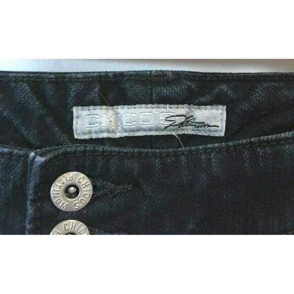 Chico's Platinum Women Jeans Capri Cuff Size2(12) Dark Wash Straight Leg Stretch - Picture 3 of 8